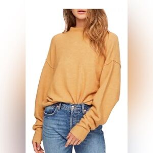 Free People Camel Cowl Neck Sweater Beautiful!